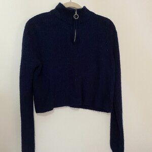 Zipped navy sweater